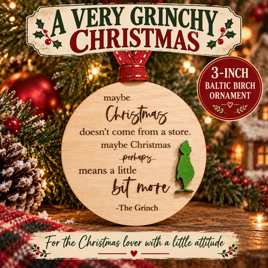 3in Baltic Birch Grinch Ornament
