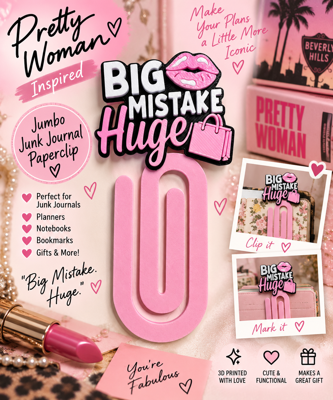 3D Printed Pretty Woman Big Mistake Huge Jumbo Paper Clip